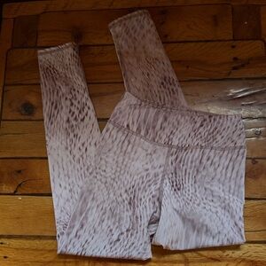 Zella Taupe & Beige Animal-Print High-Waist Leggings Girls 8/10 M